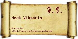 Heck Viktória névjegykártya